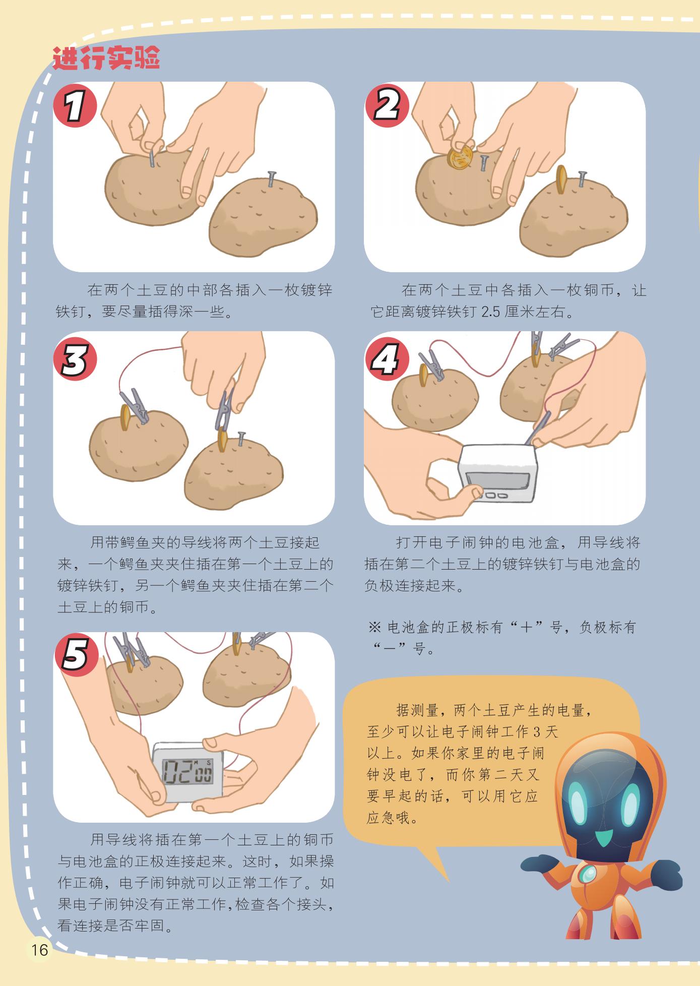 进行实验,土豆,铜片