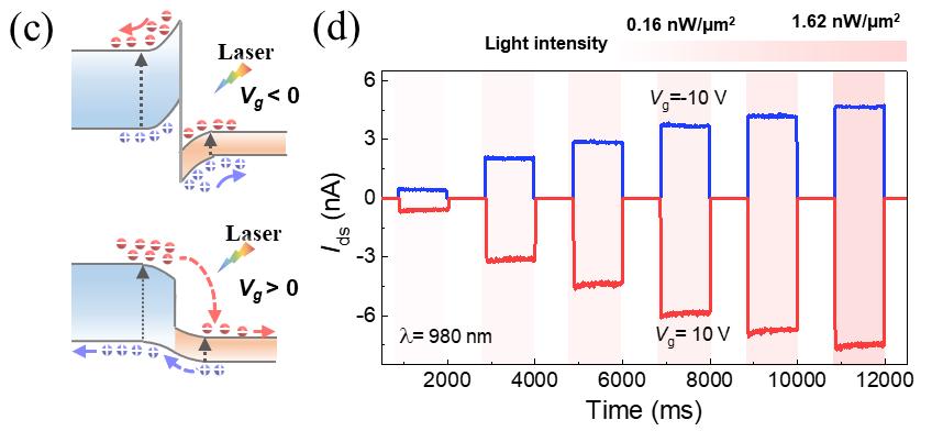 异质结构,光伏响应,线性依赖关系