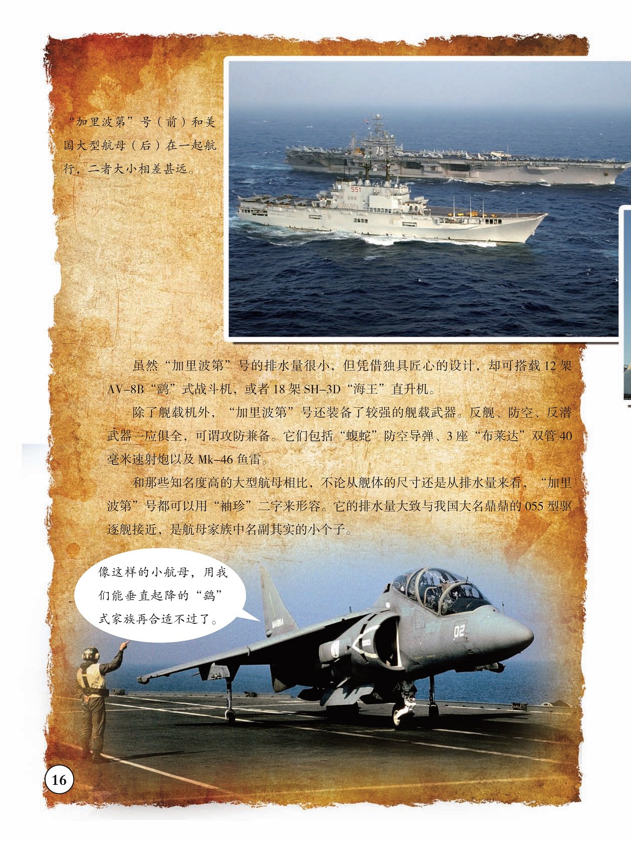 “加里波第”号装备了较强的舰载武器,排水量大致与我国大名鼎鼎的055型驱逐舰接近 “加里波第”号装备了较强的舰载武器,排水量大致与我国大名鼎鼎的055型驱逐舰接近