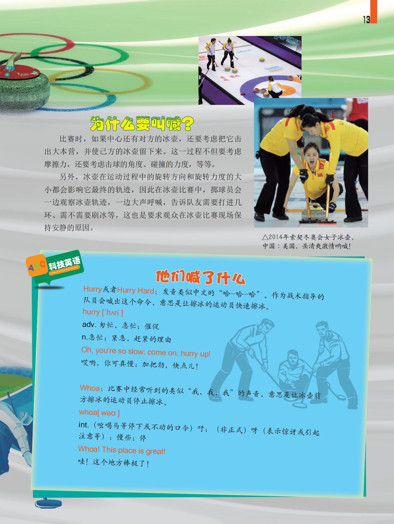 叫喊,刷冰,旋转方向 叫喊,刷冰,旋转方向