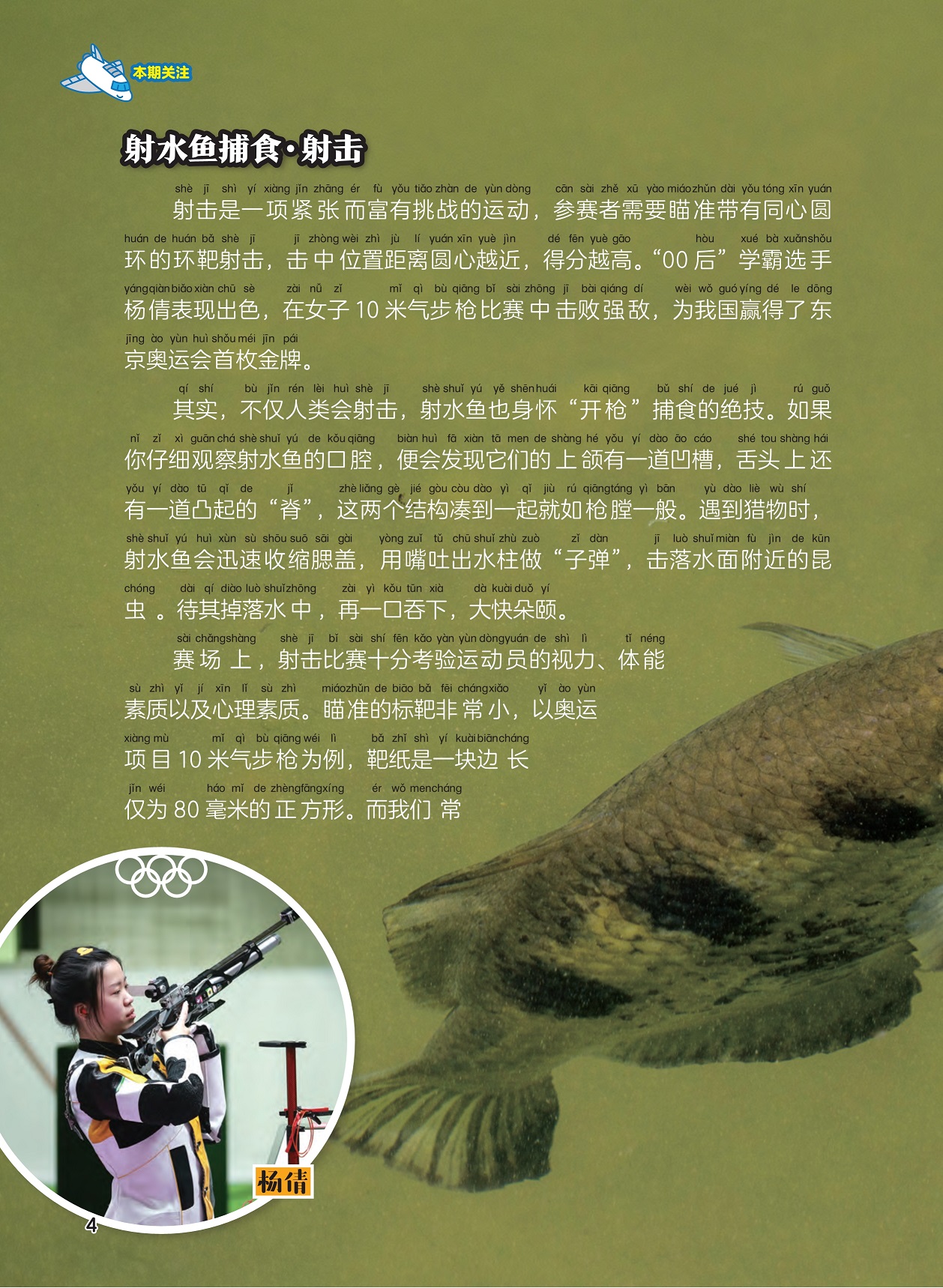 射水鱼捕食类似射击,射击比赛考验多项能力