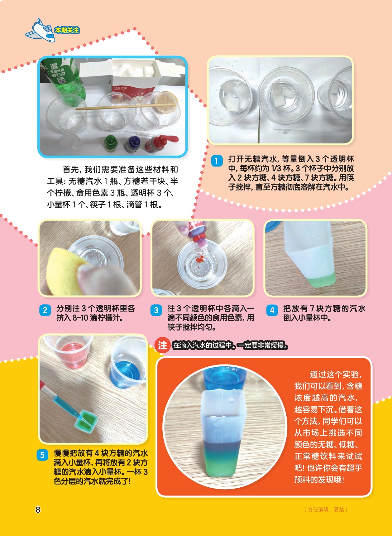 测定糖分的实验,含糖不同的汽水结果不同