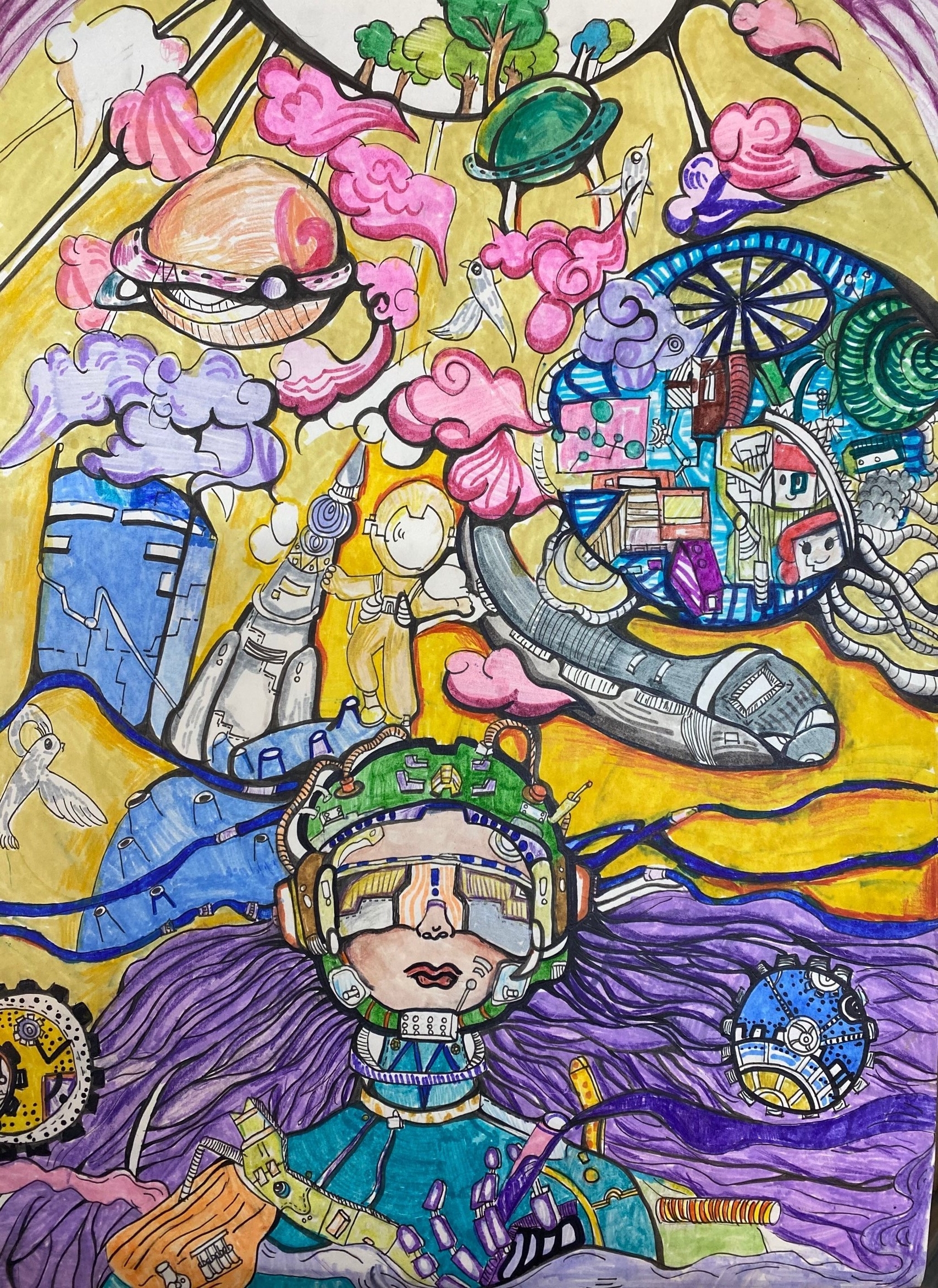 作品《畅想太空》,北京市西城区师范学校附属小学关昕奕