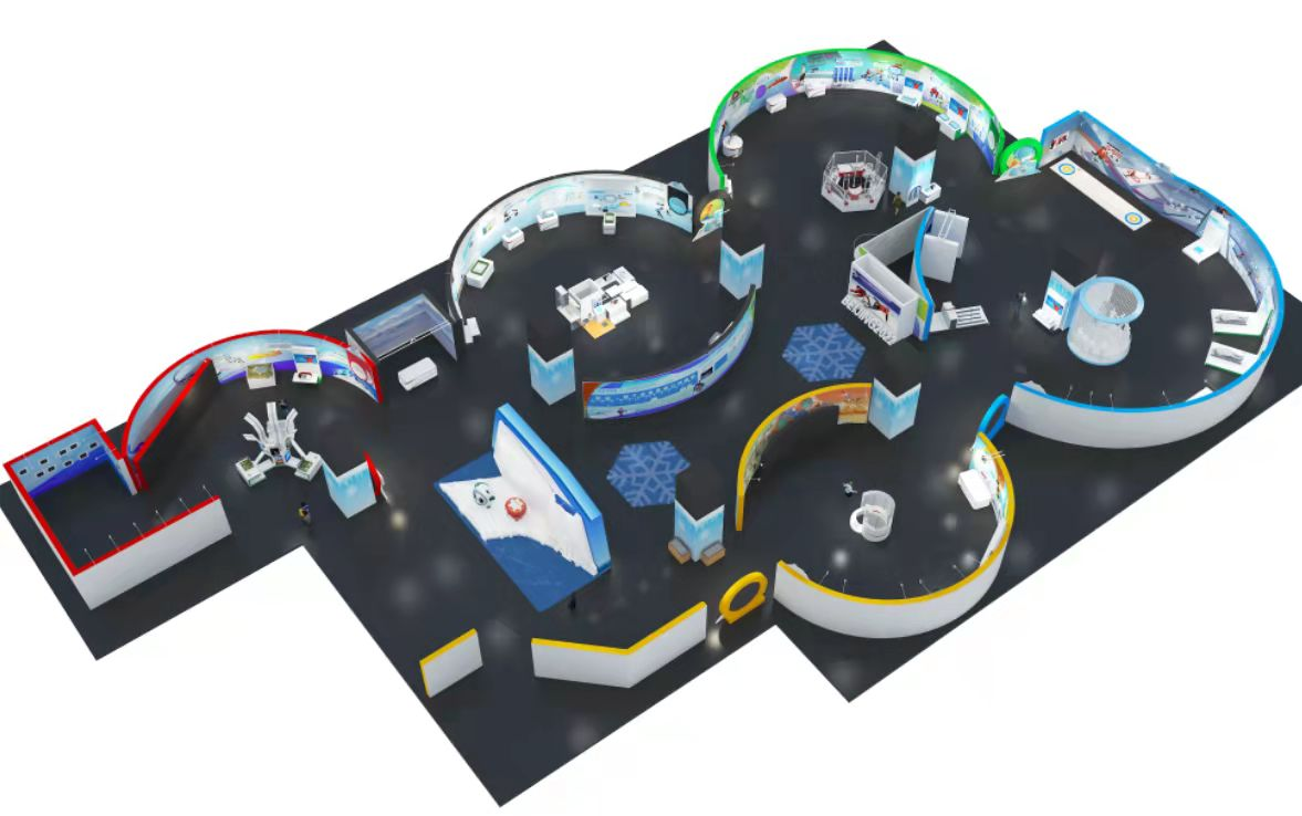 “科技冬奥”主题展览,中国科技馆“科技冬奥”主题展览鸟瞰图,冰雪运动 “科技冬奥”主题展览,中国科技馆“科技冬奥”主题展览鸟瞰图,冰雪运动